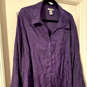 Catherines 2X purple button down. Long sleeve